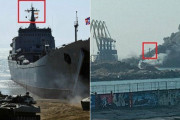 【動画】ウクライナ軍、南東部のロシア拠点港でロシア軍揚陸艦を爆破、沈没させる！