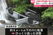 【九死に一生】100歳男性が運転するベンツ、6メートル下の川底に転落も無事！
