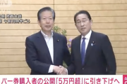 【悲報】岸田首相、公明・山口代表にパー券購入者の公開「5万円超」へ引き下げを提案
