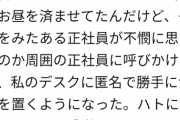 生活ギリギリの派遣社員さん。昼は毎日はなまるの140円のうどんで見かねた正社員達の好意に泣く。