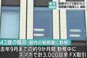 勤務中にFX取引などを約3000回繰り返した税務署職員を減給処分