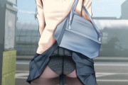 画像】バス停でスカートがめくれてるJKちゃんがたまらん
