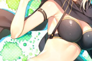 【FGO】黒ビキニの沖田さんイラスト！！　ピースが可愛すぎなんだよなぁ！！