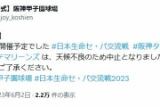 甲子園での阪神ロッテ戦、中止