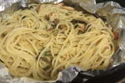 海鮮パスタ一人前作った