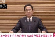 岸田政権　社会保障費・防衛費が過去最大となる総額１１２兆円の来年度予算案を閣議決定