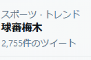 球審梅木、無事トレンド入り