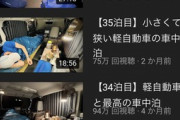 【悲報】ひたすら車中泊をアップするユーチューバー、とんでもない再生数を叩き出すｗｗｗｗｗｗｗｗｗ