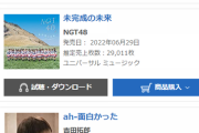 【NGT48】1stアルバム「未完成の未来」初日売上、29,011枚で2位