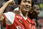 【動画】中村敬斗(24) 28試合 11ゴール(リーグ8位) 2アシスト 平均採点7.01 ←このサッカー選手