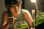 【画像】水の流れる苔テラリウム作ったぞおおおおおおおおおお