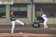 【GIF】オリックス古長拓さんのスイングが凄すぎる