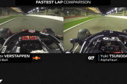 驚速TSUNODA!マックス・フェルスタッペン選手と角田裕毅選手のファステストラップ比較映像