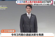 【朗報】トヨタ自動車さん、売上37兆円。日本は好景気だったｗｗｗｗｗｗｗ