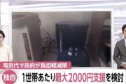 【速報】政府、「電気代対策、最大2000円支援」