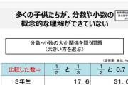 【悲報】最近の小学生の約半数、このレベルの算数の問いに正解できない 。もう終わりだよ…