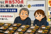 福島・いわき市で、570点の弁当などを発注しだまし取った疑いで親子2人を逮捕（65歳男・31歳女）だまし取った弁当などは親子が食べていたという