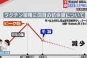 ファイザー製ワクチン、抗体量が２か月で半減→医クラ「抗体が半減したから効果が半減するわけではない」