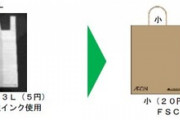 イオン、日用品の有料レジ袋を一枚20円からの紙製に変更