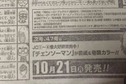 ジャンプ連載中「チェンソーマン」、初の巻頭カラー獲得