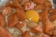 【画像】ワイ特製、うまうまサーモン丼がこちらｗｗｗ