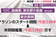 東京都、五輪マラソン諦めず。午前5時より前にスタートを提案