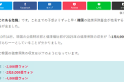 【日本たすけろ】韓国「健康保険の収支」2023年赤転、2028年枯渇　予想よりずっと早い