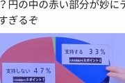 【速報】47%は半分を超えると判明！！！テレビ局の作ったグラフをご覧ください。