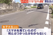 【悲報】女子大生（22）さん、LINEの返信をしつつ男性（44）を轢き殺す