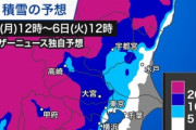 【悲報】東京都心15cm積雪と予想悪化
