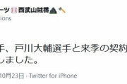西武佐野泰雄、戸川大輔戦力外
