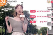 【画像】お天気おねえさん、生放送中に中身を見せつける