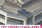 ショッピングモールにいた女さん、立体駐車場のフェンスに車ごと激突→転落してしまう…