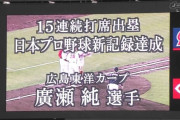 広島廣瀬の15打席連続出塁という神記録