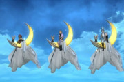 【FF14】三日月マウント「クレセントムーン」、スカート系装備の男性が乗るととんでもないことになる模様ｗｗｗｗｗｗ
