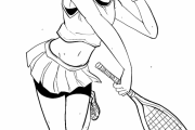 【絵】テニスプレーヤーの女の子のイラスト描いたｗｗｗｗｗｗｗｗｗｗｗｗｗｗ