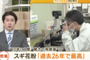 【緊急】今年の花粉、”10年に一度”レベル「非常に多いどころではない」