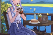 【FGO】カフェで一息ついてるメリュジーヌ！！　お団子髪型のメリュジーヌもいい！！