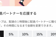 【悲報】ワイの地域、ついにウーバーイーツでチップが配れるようになる