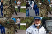 【画像】 反基地活動家に取り囲まれ 「通してください、お願いします」 と頭を下げる自衛隊員