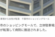 女性さん、ショッピングモールの屋上6階からありえない落ち方をする