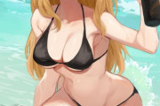 【FGO】黒ビキニのエレちゃんイラスト！！　水着エレちゃん最高すぎる////////