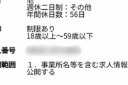 ハローワークさん､年間休日数56日で月給15万円の神仕事を紹介