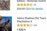 米Amazon年間でドラクエ11Sが遂にsekiroPS4版を超えてしまう