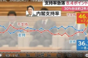 【悲報】安倍の支持率、産経FNNの調査なのに36.2％まで低下してしまう