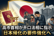 【速報】高市首相が平口法相に指示、日本帰化の要件強化を検討「居住期間要項は現行の5年以上から延長する案」