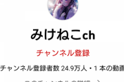 【朗報】みけねこさんYouTubeチャンネルですでに25万人確保、kson路線確定か