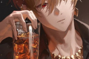 【FGO】一人で酒を飲む英雄王イラスト！！　落ち着いた雰囲気のギルもいいね！
