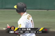 【悲報】阪神大山、どうでもいい場面でしかホームランが打てない