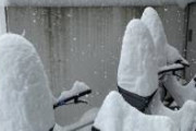 これ自転車のカゴ。意味わからん。札幌の雪　えぐみざわ